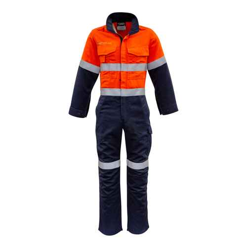 WORKWEAR, SAFETY & CORPORATE CLOTHING SPECIALISTS Mens Orange Flame Overall - Hoop Taped