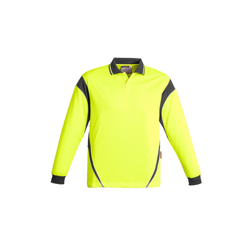 WORKWEAR, SAFETY & CORPORATE CLOTHING SPECIALISTS - Mens Hi Vis L/S Aztec Polo