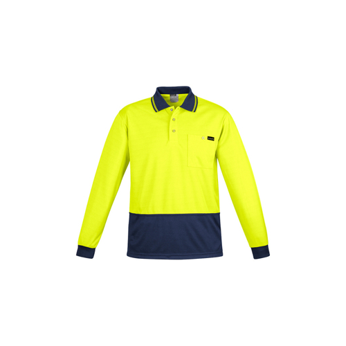 WORKWEAR, SAFETY & CORPORATE CLOTHING SPECIALISTS - Mens Hi Vis Comfort Back L/S Polo