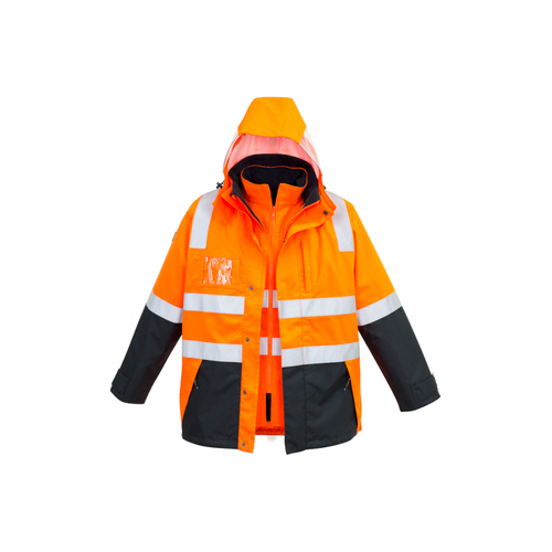 WORKWEAR, SAFETY & CORPORATE CLOTHING SPECIALISTS Mens Hi Vis 4 in 1 Waterproof Jacket