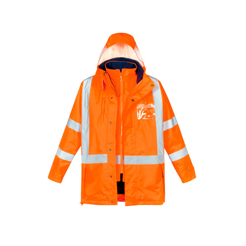 WORKWEAR, SAFETY & CORPORATE CLOTHING SPECIALISTS - Mens Hi Vis X Back Taped 4 in 1 Waterproof Jacket
