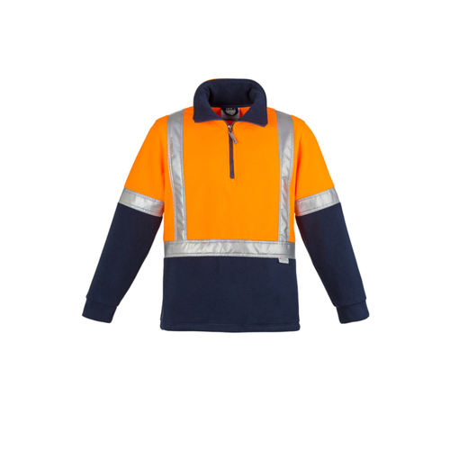 WORKWEAR, SAFETY & CORPORATE CLOTHING SPECIALISTS - Mens Hi Vis Polar Fleece Pullover - Shoulder Taped