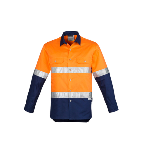 WORKWEAR, SAFETY & CORPORATE CLOTHING SPECIALISTS Mens Hi Vis Spliced Industrial Shirt - Hoop Taped