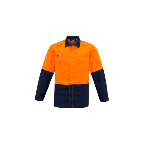 WORKWEAR, SAFETY & CORPORATE CLOTHING SPECIALISTS - Mens Red Flame Hi Vis Shirt