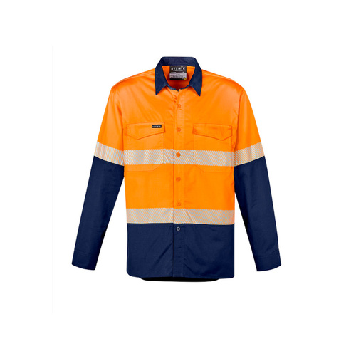 WORKWEAR, SAFETY & CORPORATE CLOTHING SPECIALISTS - Mens Rugged Cooling Hi Vis Segmented Tape L/S Shirt
