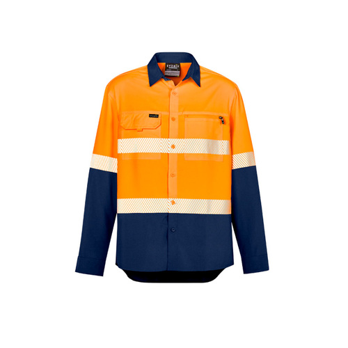 WORKWEAR, SAFETY & CORPORATE CLOTHING SPECIALISTS - Mens Hi Vis Outdoor Segmented Tape L/S Shirt