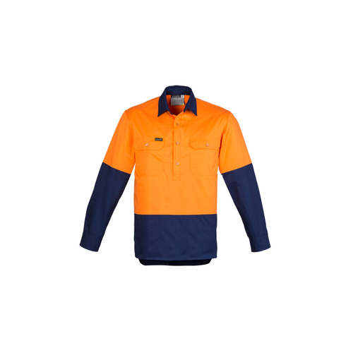 WORKWEAR, SAFETY & CORPORATE CLOTHING SPECIALISTS - Mens Hi Vis Closed Front L/S Shirt