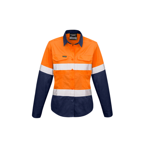 WORKWEAR, SAFETY & CORPORATE CLOTHING SPECIALISTS - Womens Rugged Cooling Hi Vis Taped L/S Shirt