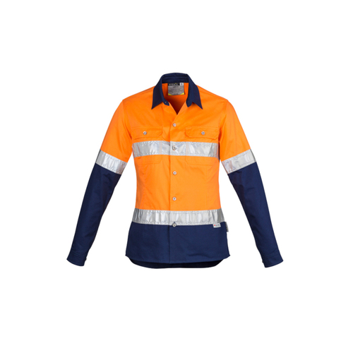 WORKWEAR, SAFETY & CORPORATE CLOTHING SPECIALISTS Womens Hi Vis Industrial L/S Shirt - Hoop Taped