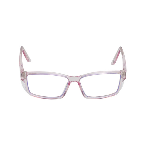 WORKWEAR, SAFETY & CORPORATE CLOTHING SPECIALISTS DISCONTINUED - TWISTER S RS242S P.C - Pink Transparent Frame, Clear Lens - Professional Series