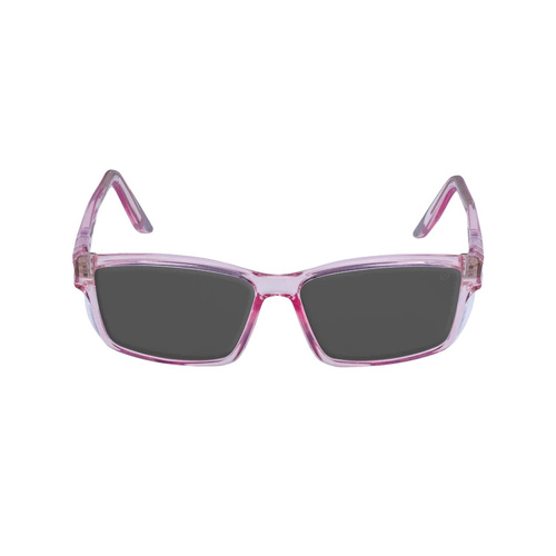 WORKWEAR, SAFETY & CORPORATE CLOTHING SPECIALISTS DISCONTINUED - TWISTER S RS242S P.SM - Pink Transparent Frame, Smoke Lens - Professional Series
