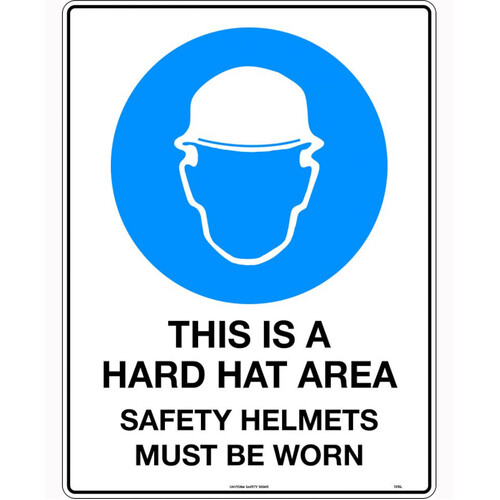 WORKWEAR, SAFETY & CORPORATE CLOTHING SPECIALISTS - 200mm Disc - Self Adhesive - Hard Hat Pictogram