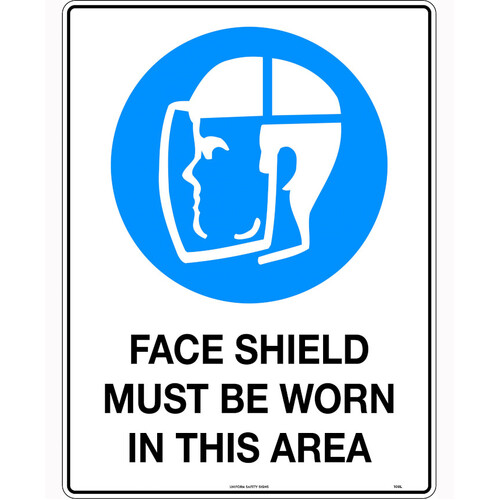 WORKWEAR, SAFETY & CORPORATE CLOTHING SPECIALISTS 200mm Disc - Self Adhesive - Face Shield Pictogram