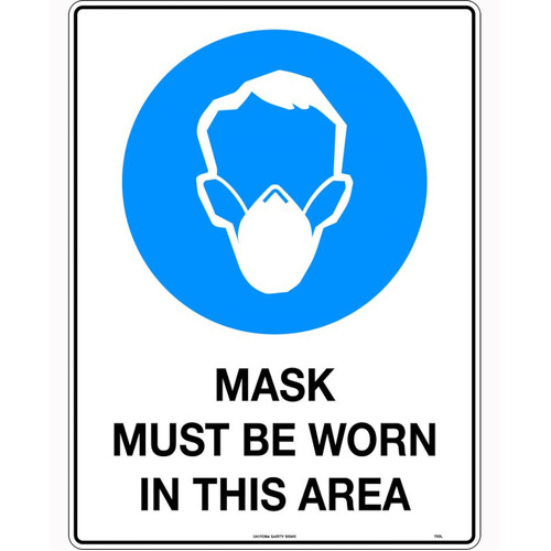 WORKWEAR, SAFETY & CORPORATE CLOTHING SPECIALISTS - 600x400mm - Metal - Mask Must be Worn in This  Area