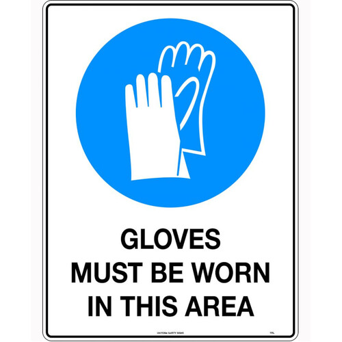 WORKWEAR, SAFETY & CORPORATE CLOTHING SPECIALISTS 200mm Disc - Self Adhesive - Gloves Pictogram