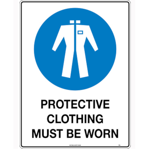 WORKWEAR, SAFETY & CORPORATE CLOTHING SPECIALISTS - 140x120mm - Self Adhesive - Packet of 4 - Protective Clothing Must be Worn