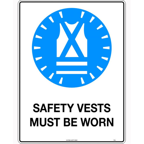 WORKWEAR, SAFETY & CORPORATE CLOTHING SPECIALISTS 140x120mm - Self Adhesive - Packet of 4 - Safety Vests Must Be Worn