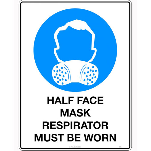 WORKWEAR, SAFETY & CORPORATE CLOTHING SPECIALISTS 140x120mm - Self Adhesive - Packet of 4 - Half Face Mask Respirator Must be Worn