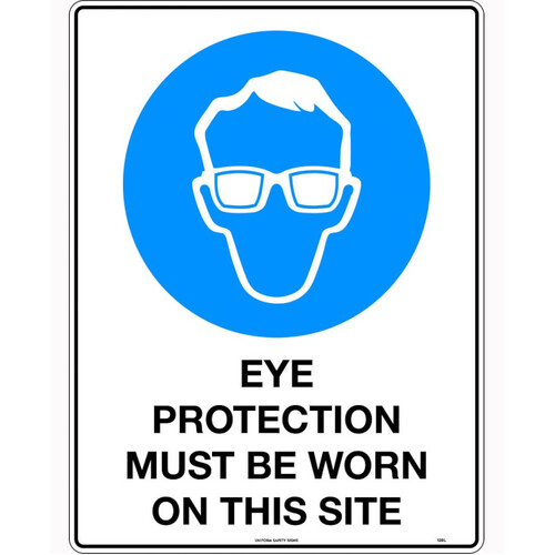 WORKWEAR, SAFETY & CORPORATE CLOTHING SPECIALISTS - 600x400mm - Corflute - Eye Protection Must be Worn on This Site