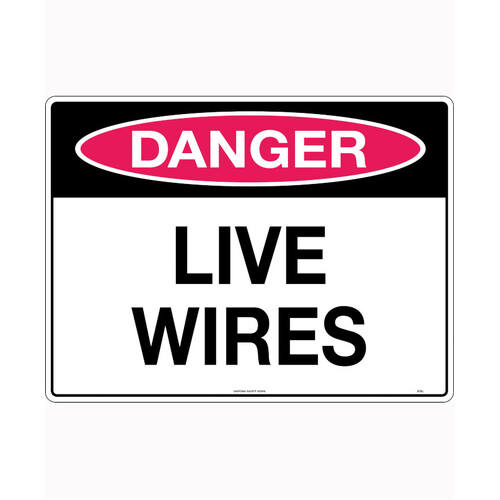 WORKWEAR, SAFETY & CORPORATE CLOTHING SPECIALISTS 240x180mm - Self Adhesive - Danger Live Wires