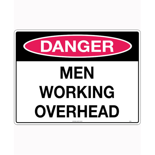 WORKWEAR, SAFETY & CORPORATE CLOTHING SPECIALISTS 240x180mm - Self Adhesive - Danger Men Working Overhead