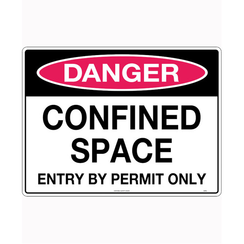 WORKWEAR, SAFETY & CORPORATE CLOTHING SPECIALISTS - 140x120mm - Self Adhesive - Packet of 4 - Danger Confined Space Entry By Permit Only