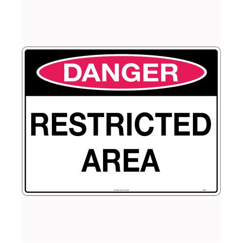 WORKWEAR, SAFETY & CORPORATE CLOTHING SPECIALISTS - 240x180mm - Self Adhesive - Danger Restricted Area