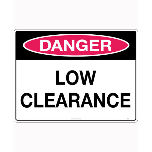 WORKWEAR, SAFETY & CORPORATE CLOTHING SPECIALISTS 240x180mm - Self Adhesive - Danger Low Clearance