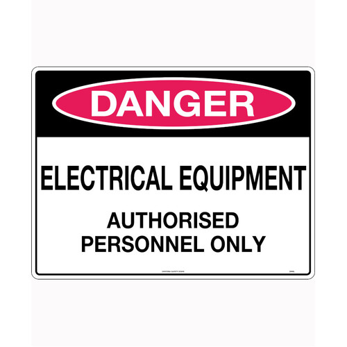 WORKWEAR, SAFETY & CORPORATE CLOTHING SPECIALISTS 140x120mm - Self Adhesive - Pkt 4 - Danger Electrical Equipment Authorised Personnel Only