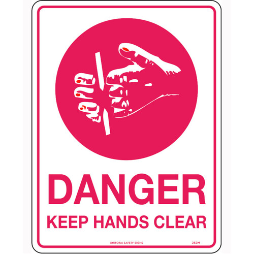 WORKWEAR, SAFETY & CORPORATE CLOTHING SPECIALISTS 240x180mm - Self Adhesive - Danger Keep Hands Clear