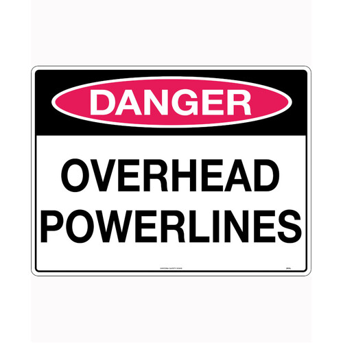 WORKWEAR, SAFETY & CORPORATE CLOTHING SPECIALISTS 600x400mm - Poly - Danger Overhead Powerlines