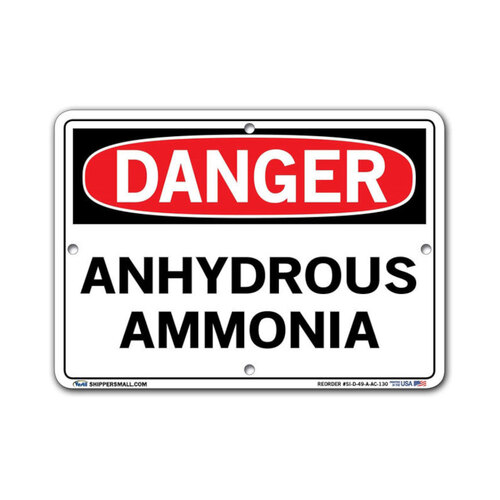 WORKWEAR, SAFETY & CORPORATE CLOTHING SPECIALISTS 600x400mm - Poly - Danger Anhydrous Ammonia