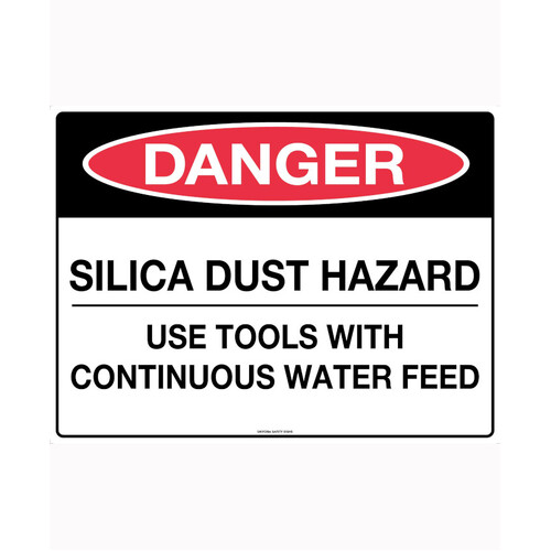WORKWEAR, SAFETY & CORPORATE CLOTHING SPECIALISTS 600x400mm - Poly - Danger Silica Dust Hazard Use Tools etc