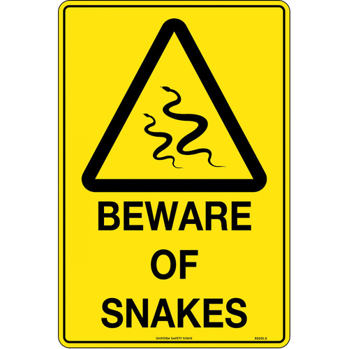 WORKWEAR, SAFETY & CORPORATE CLOTHING SPECIALISTS 450x300mm - Metal - Beware of Snakes