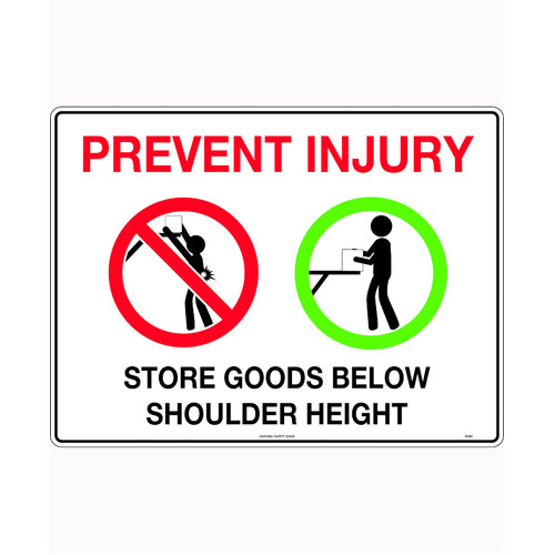 WORKWEAR, SAFETY & CORPORATE CLOTHING SPECIALISTS 600x400mm - Poly - Prevent Injury Store Goods Below Shoulder Height