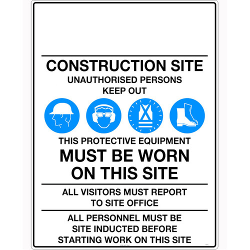 WORKWEAR, SAFETY & CORPORATE CLOTHING SPECIALISTS 1200x900mm - Corflute - Construction Site Safety Requirements