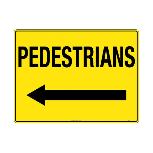 WORKWEAR, SAFETY & CORPORATE CLOTHING SPECIALISTS - 600x225mm - Corflute - Pedestrians  [Arrow Left]