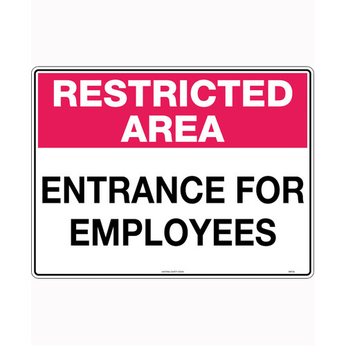 WORKWEAR, SAFETY & CORPORATE CLOTHING SPECIALISTS - 450x300mm - Metal - Restricted Area Entrance For Employees