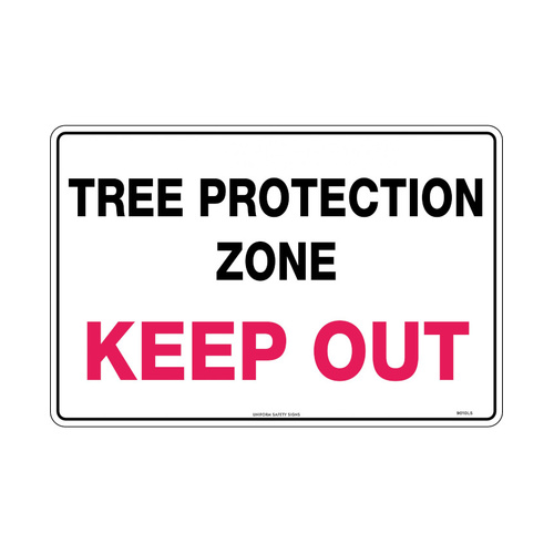 WORKWEAR, SAFETY & CORPORATE CLOTHING SPECIALISTS 450x300mm - Poly - Tree Protection Zone Keep Out