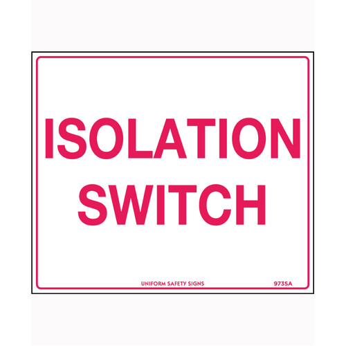 WORKWEAR, SAFETY & CORPORATE CLOTHING SPECIALISTS - 140x120mm - Self Adhesive - Packet of 4 - Isolation Switch