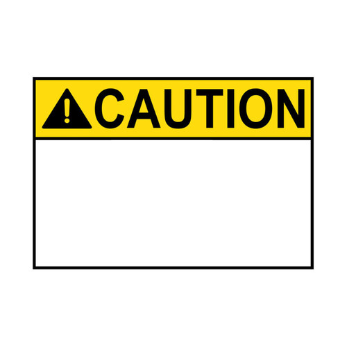 WORKWEAR, SAFETY & CORPORATE CLOTHING SPECIALISTS 90x55mm - Self Adhesive - Sheet of 10 - Caution Blank