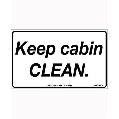 WORKWEAR, SAFETY & CORPORATE CLOTHING SPECIALISTS - 90x55mm - Self Adhesive - Sheet of 10 - Keep Cabin Clean