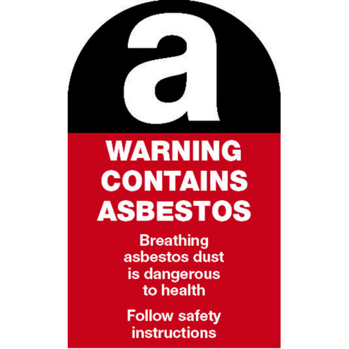 WORKWEAR, SAFETY & CORPORATE CLOTHING SPECIALISTS - 90x55mm - Self Adhesive - Sheet of 10 - Warning Contains Asbestos etc.
