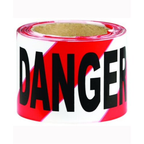 WORKWEAR, SAFETY & CORPORATE CLOTHING SPECIALISTS 75mm x 50mtr - Barrier Tape - Red/White - Danger