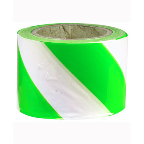 WORKWEAR, SAFETY & CORPORATE CLOTHING SPECIALISTS - 75mm x 100mtr - Barrier Tape - Green and White