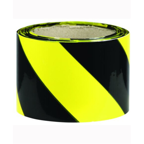WORKWEAR, SAFETY & CORPORATE CLOTHING SPECIALISTS 75mm x 100mtr - Barrier Tape - Black and Yellow