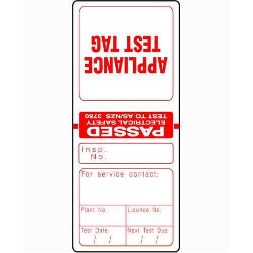 WORKWEAR, SAFETY & CORPORATE CLOTHING SPECIALISTS Red Electrical Test Tags (Pkt 100)