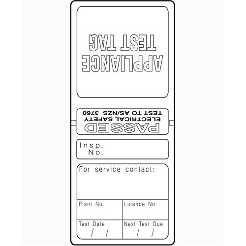 WORKWEAR, SAFETY & CORPORATE CLOTHING SPECIALISTS - White Electrical Test Tags (Pkt 100) - 6 months, July-December Testing