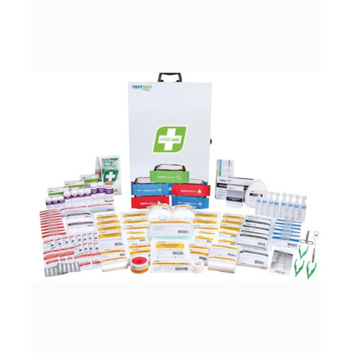 WORKWEAR, SAFETY & CORPORATE CLOTHING SPECIALISTS - Deluxe Work 6 First Aid Kit - Metal Wall Mountable Cabinet