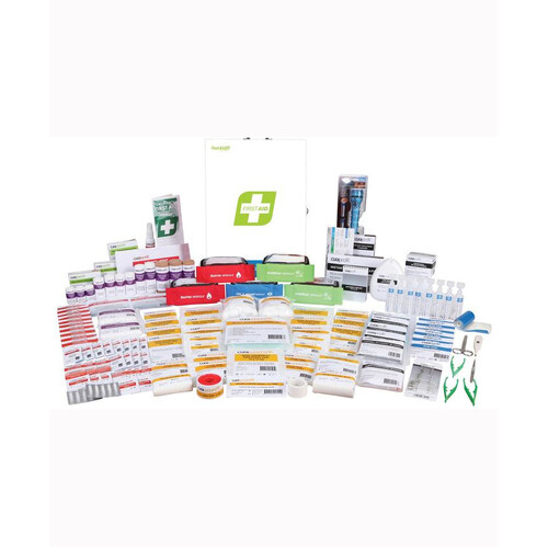 WORKWEAR, SAFETY & CORPORATE CLOTHING SPECIALISTS FIRST AID KIT, R4, REMOTE AREA MEDIC KIT, METAL WALL MOUNT (Covers 1-50 persons in a high risk remot